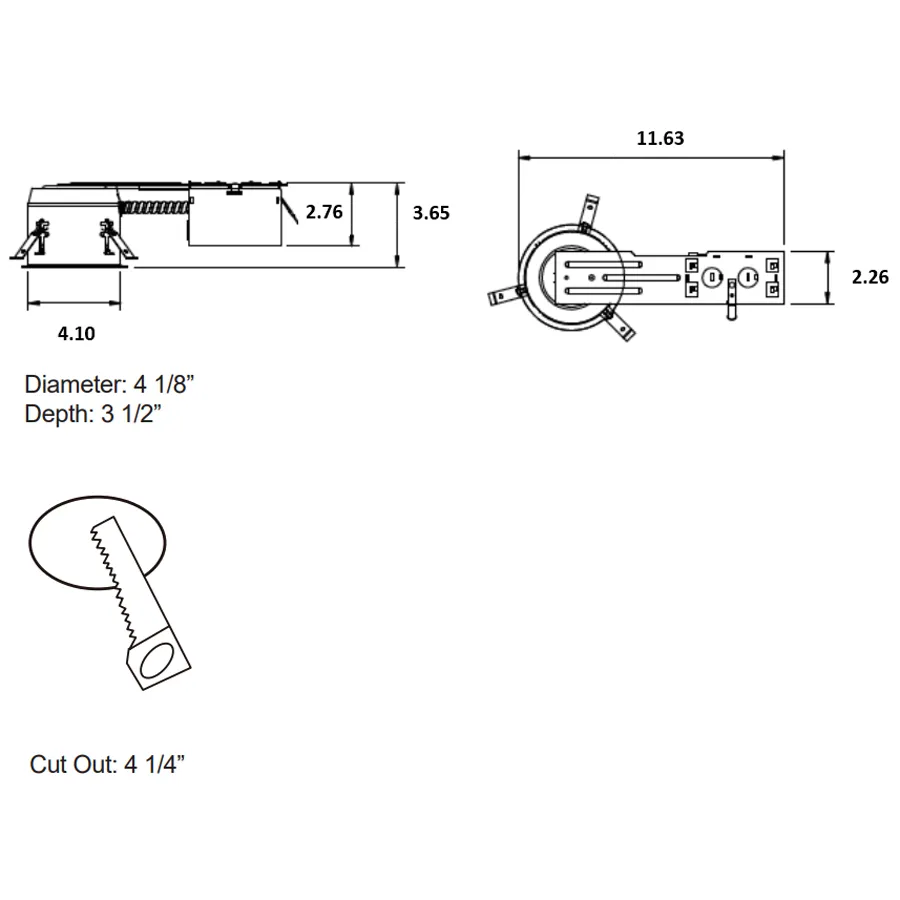 4 Series Shallow Remodel IC Airtight Housing 120V