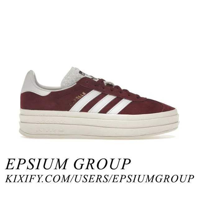 Adidas women's gazelle bold (shadow red white/ shadow red/ cloud white/ core white) sizes 5-12 hq689