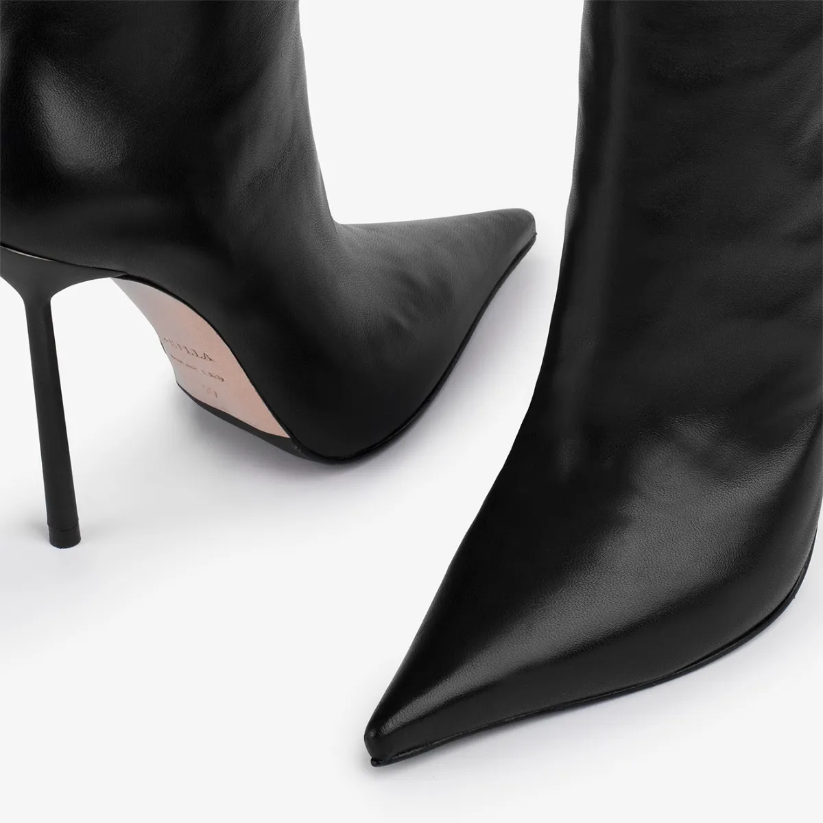 BELLA BOOT 120 mm Black leather knee boot