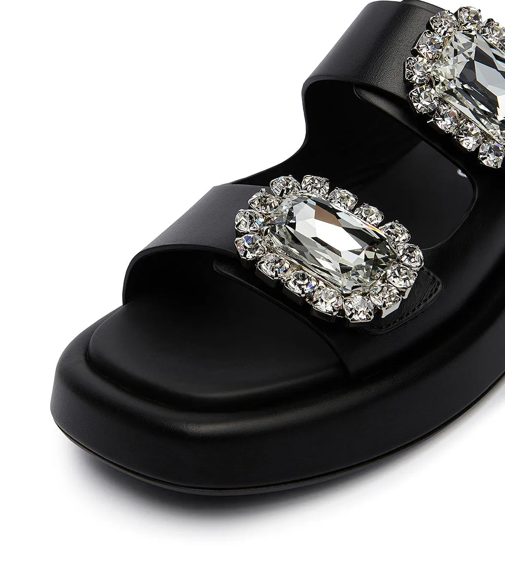 Bijoux black leather sandals