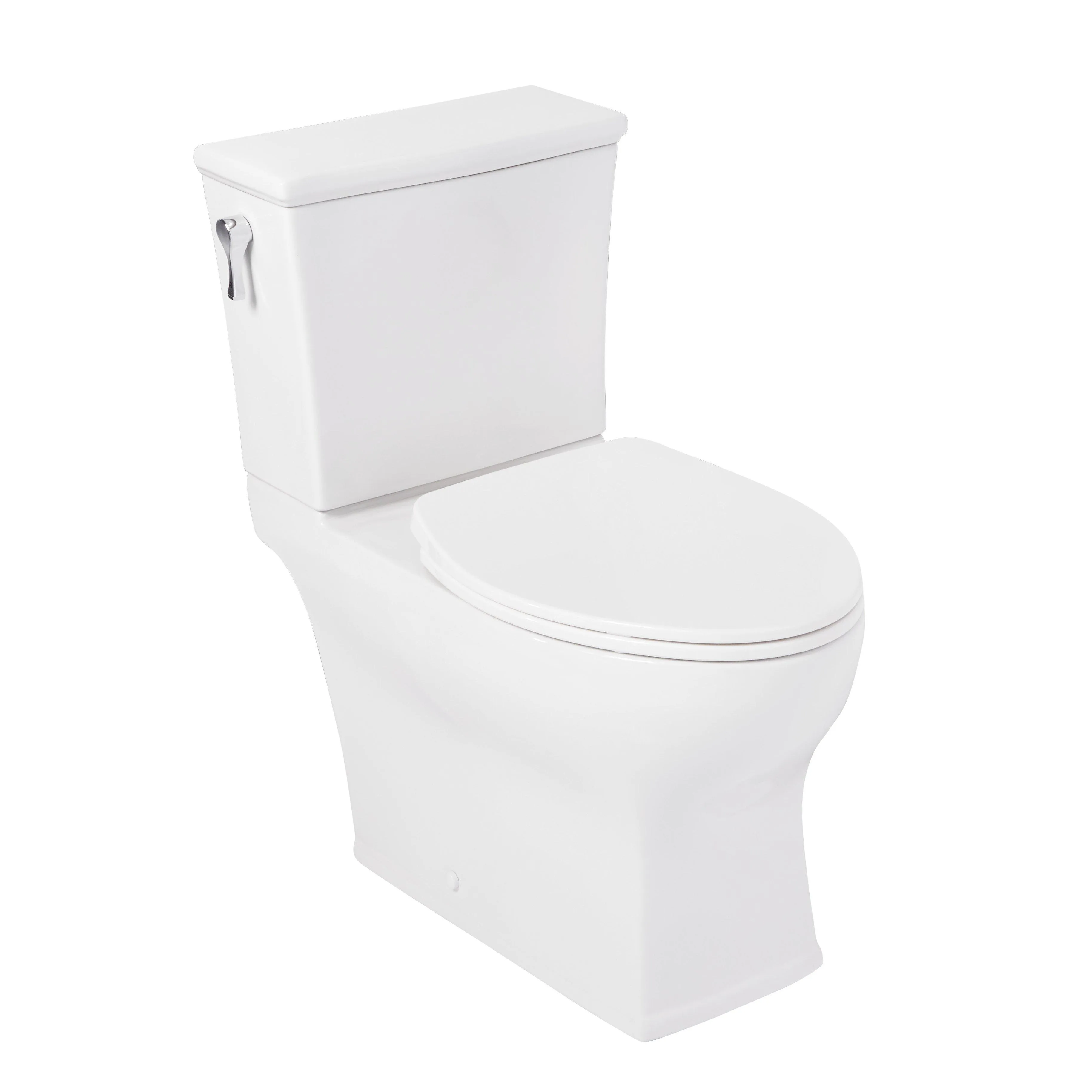 Carraway Two-Piece Skirted Elongated Toilet - ADA Compliant - White