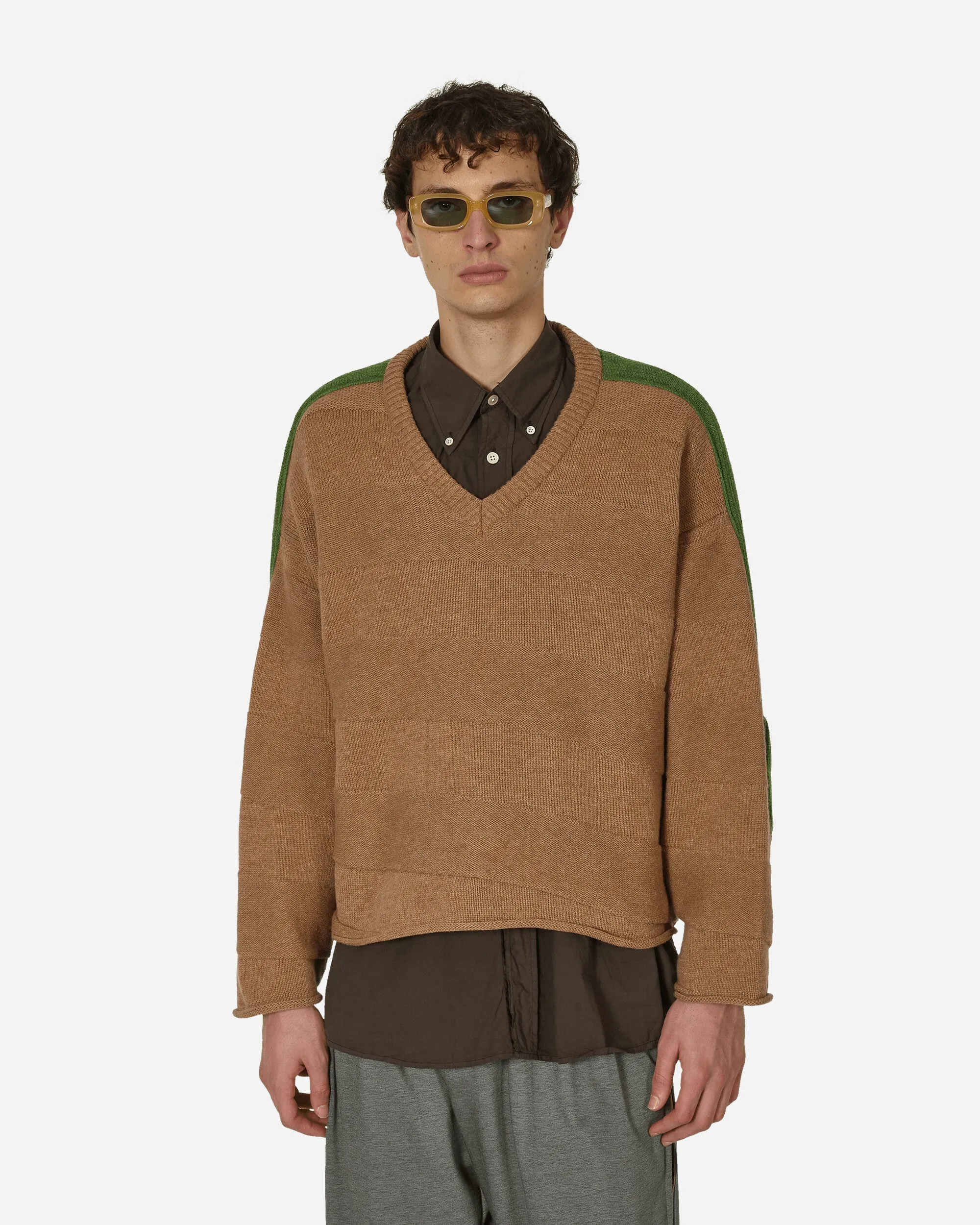 Delian V-Neck Jumper Melange Almond