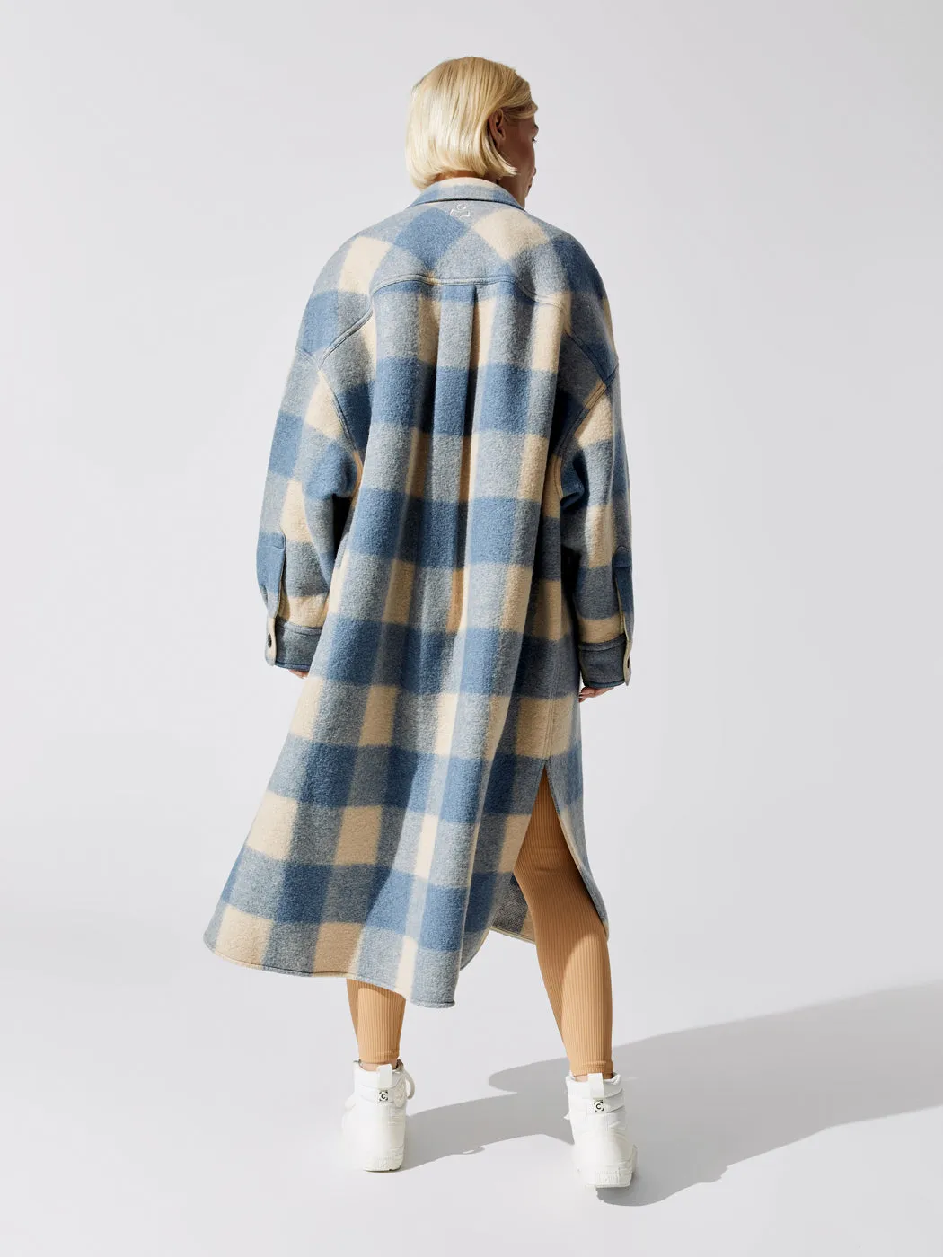 Fontizi Plaid Coat - Blue