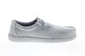 GBX Bowery BOWERY Mens Gray Canvas Casual Loafers & Slip Ons Shoes