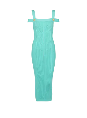 Knit midi dress with double straps