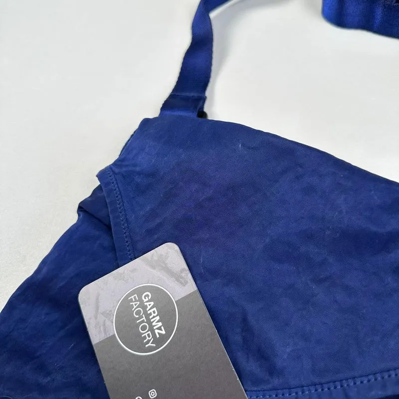 Lens Nylon Shoulder Bag Blue