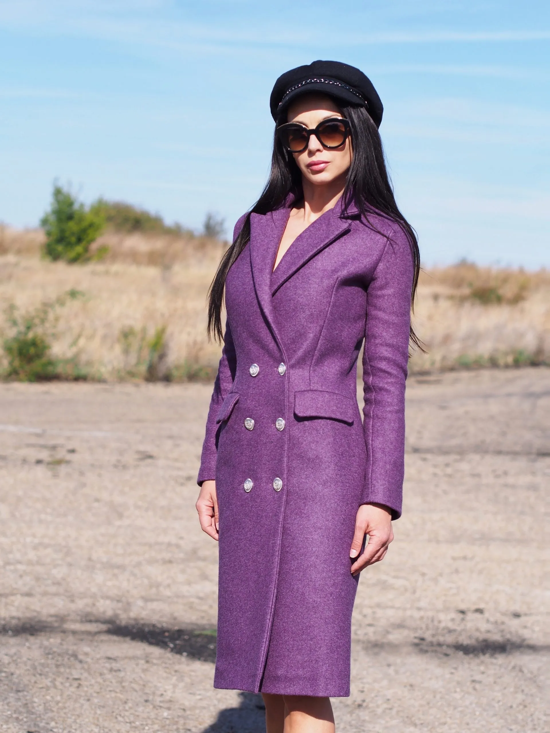 Long Wool coat women,Long cashmere coat,women wool coat,Purple wool coat,Purple cashmere coat,plus size wool coat,maxi coat,wint