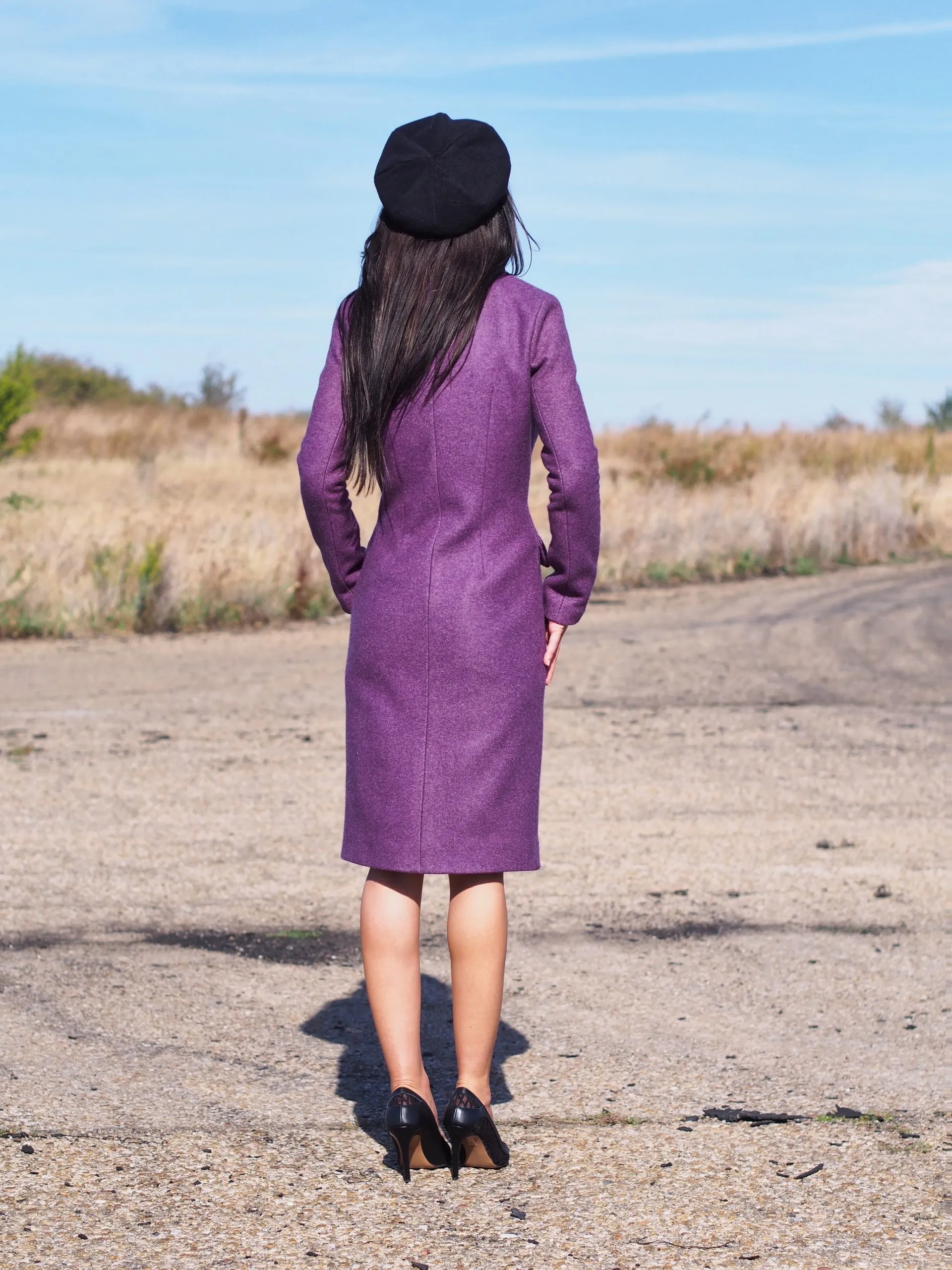 Long Wool coat women,Long cashmere coat,women wool coat,Purple wool coat,Purple cashmere coat,plus size wool coat,maxi coat,wint