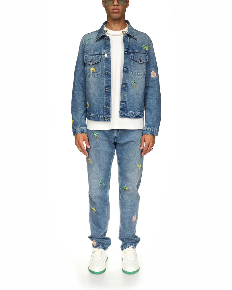 --Motif Denim Jacket-