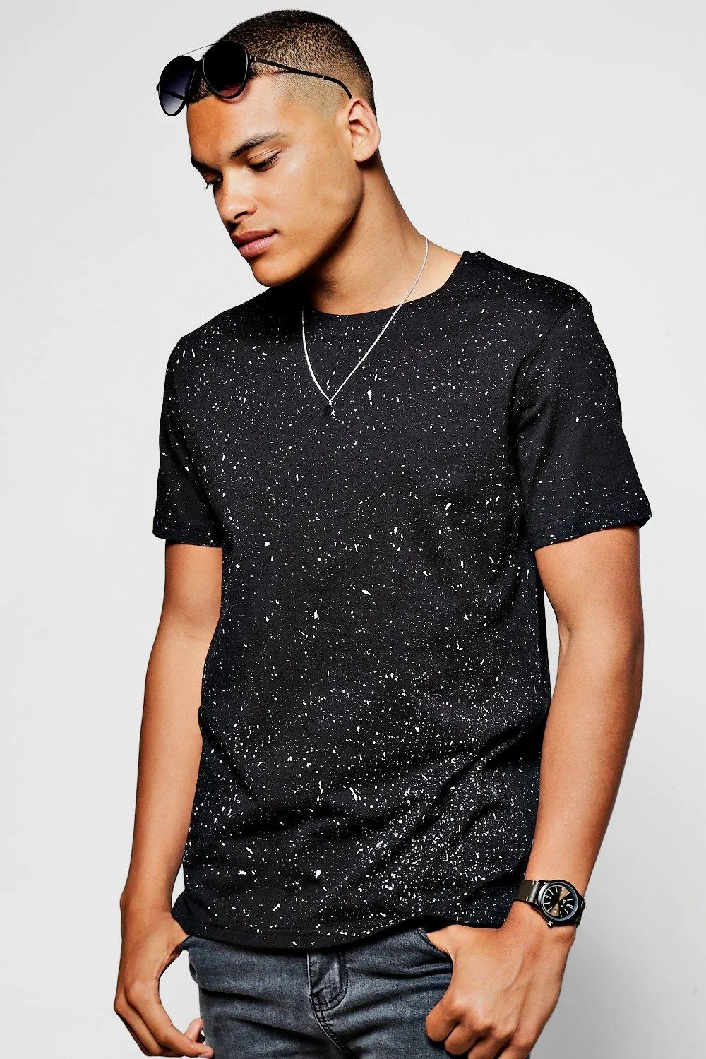 Paint Splatter T Shirt | boohooMAN UK