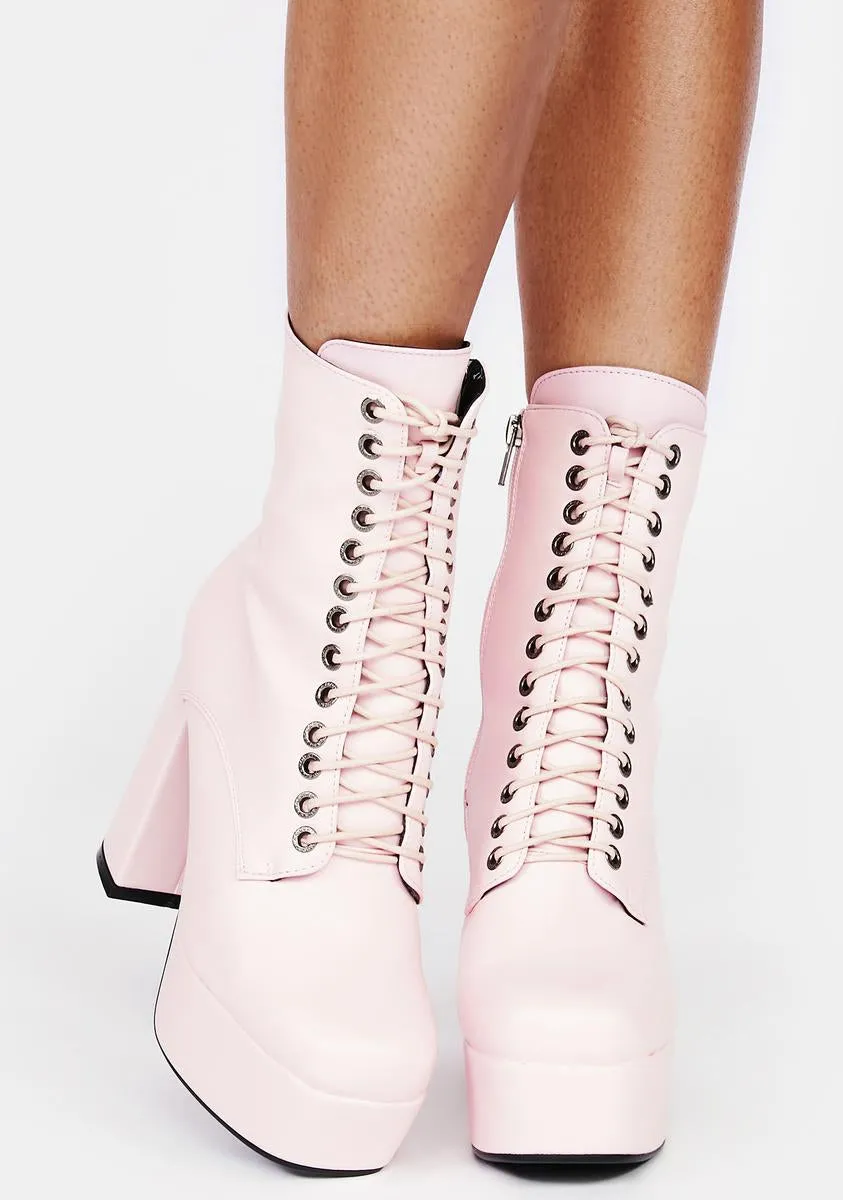 Pink Serenity Ankle Boots-