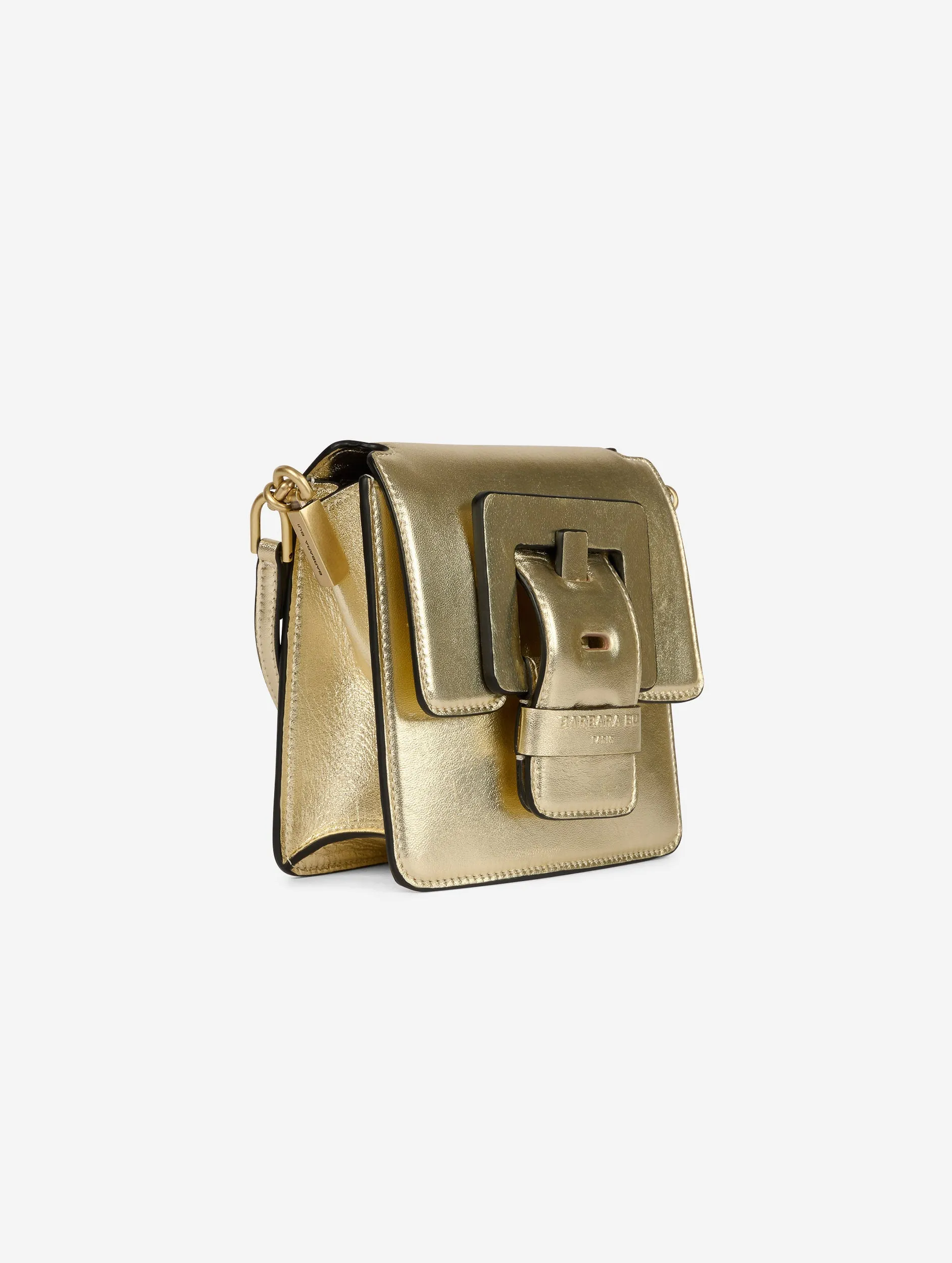 Small gold leather Love Me bag