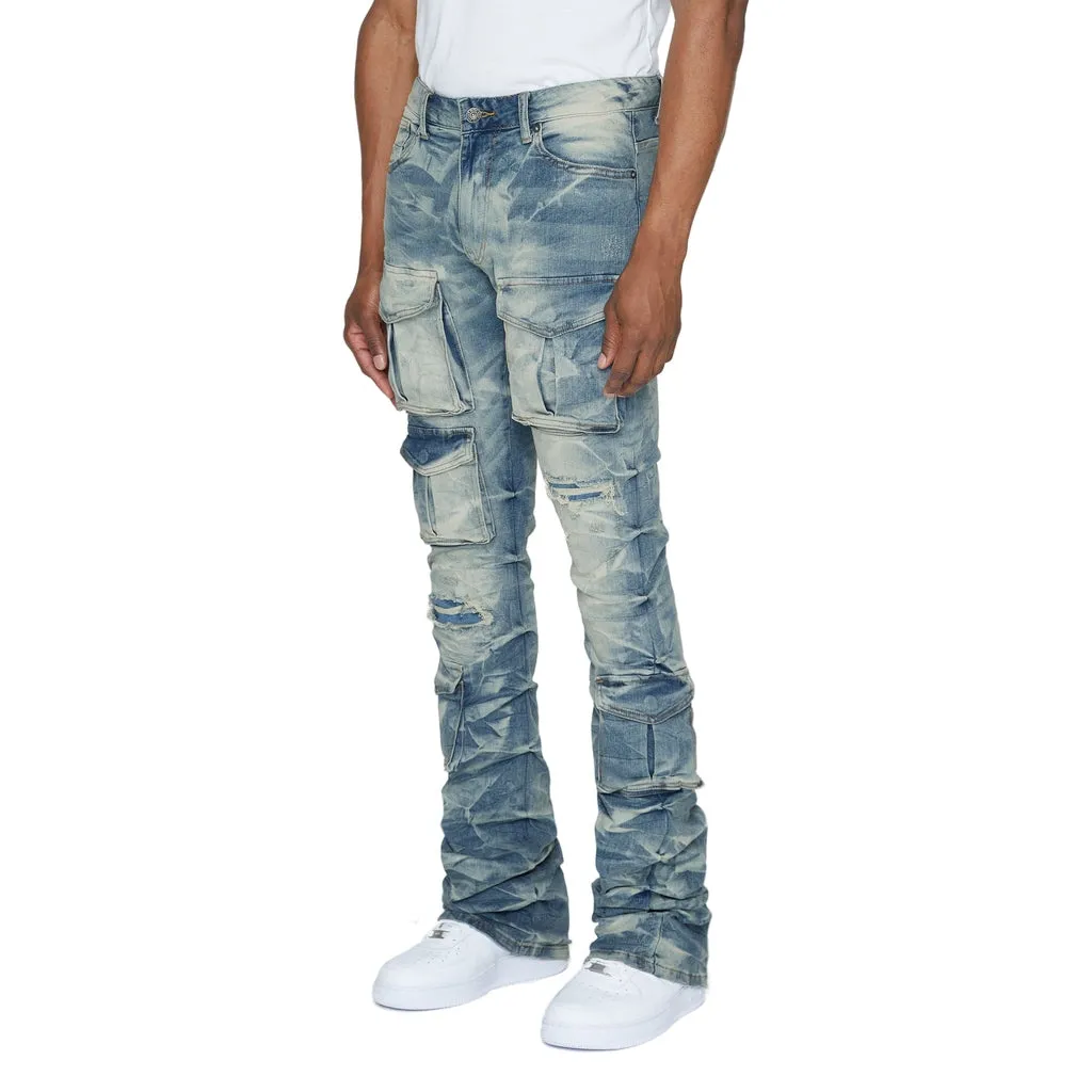 Stacked Utility Jeans - Clyde Blue