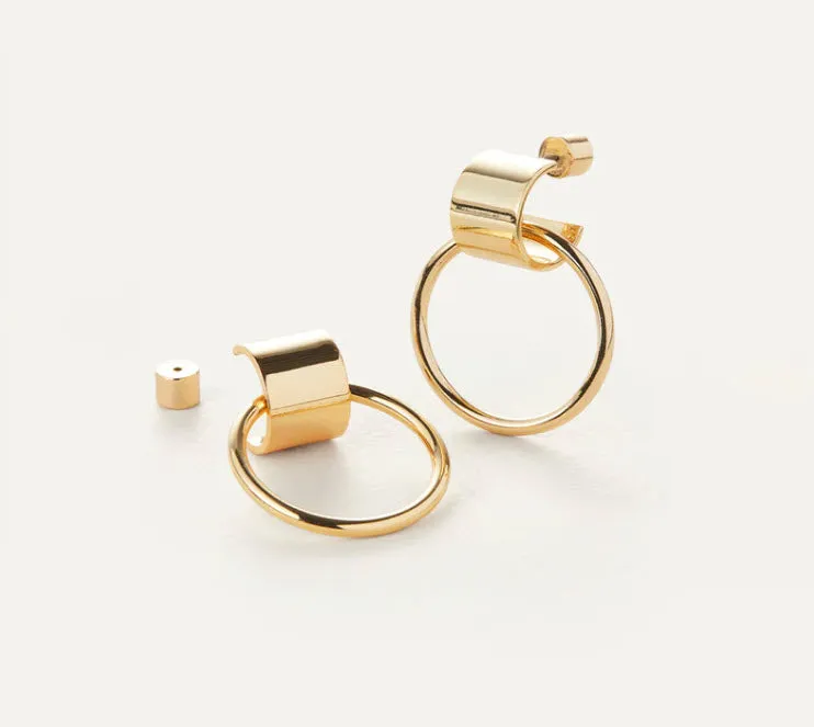 The Thin Door Knocker Earring in Gold
